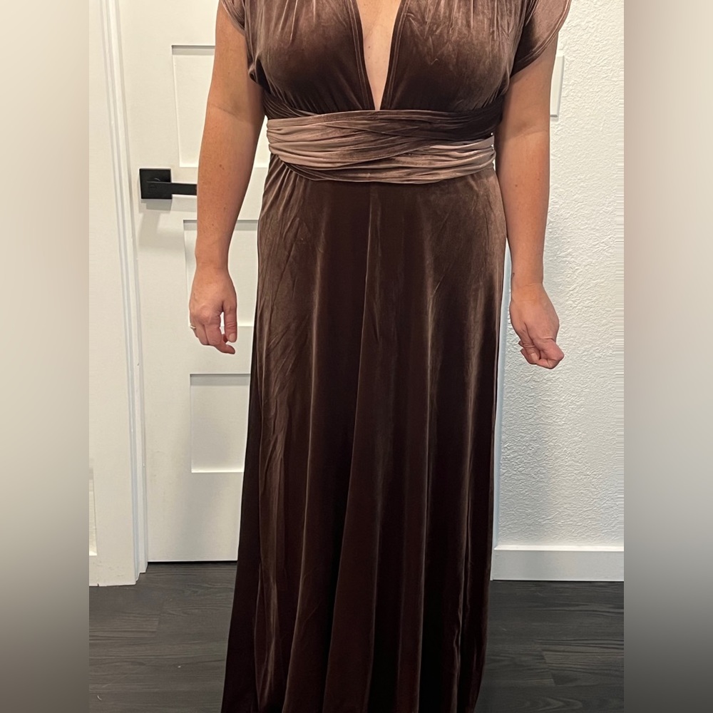 NEVER WORN! Velvet convertible evening gown/bridesmaid dress.
